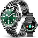 Smartwatch classique avec GPT pour homme, Fréquence cardiaque, Stress, Oxygène sanguin, Surveillant du sommeil, 107 Sport Fitness Tracker, Montre ronde étanche, 1.19 pouces AMOLED Affichage, Android compatible et iOS Bleu argenté