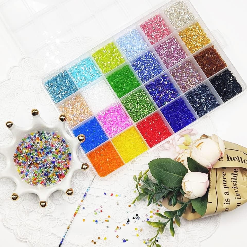 10/0 Glass Hexagon Seed Beads - 21600pcs in Box, 24 Multicolor Assortment for Jewelry Making, 2 X 2.2mm (900pcs/Color, 24 Colors) - Image 3
