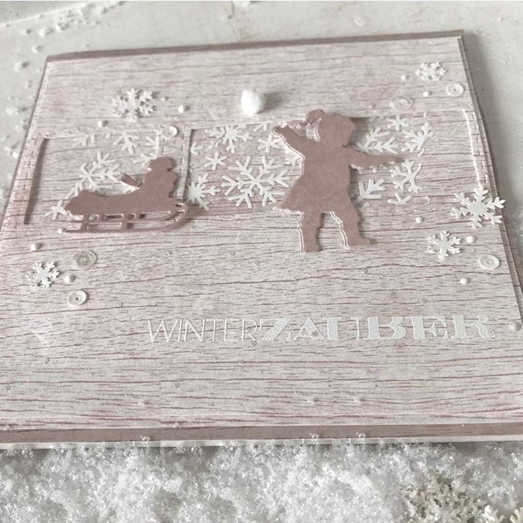 Briartw Have a Snowball Fight Cutting Dies for Cards Making,DIY Scrapbook Decoration Gift Card Cardstock Crafts Stencil
