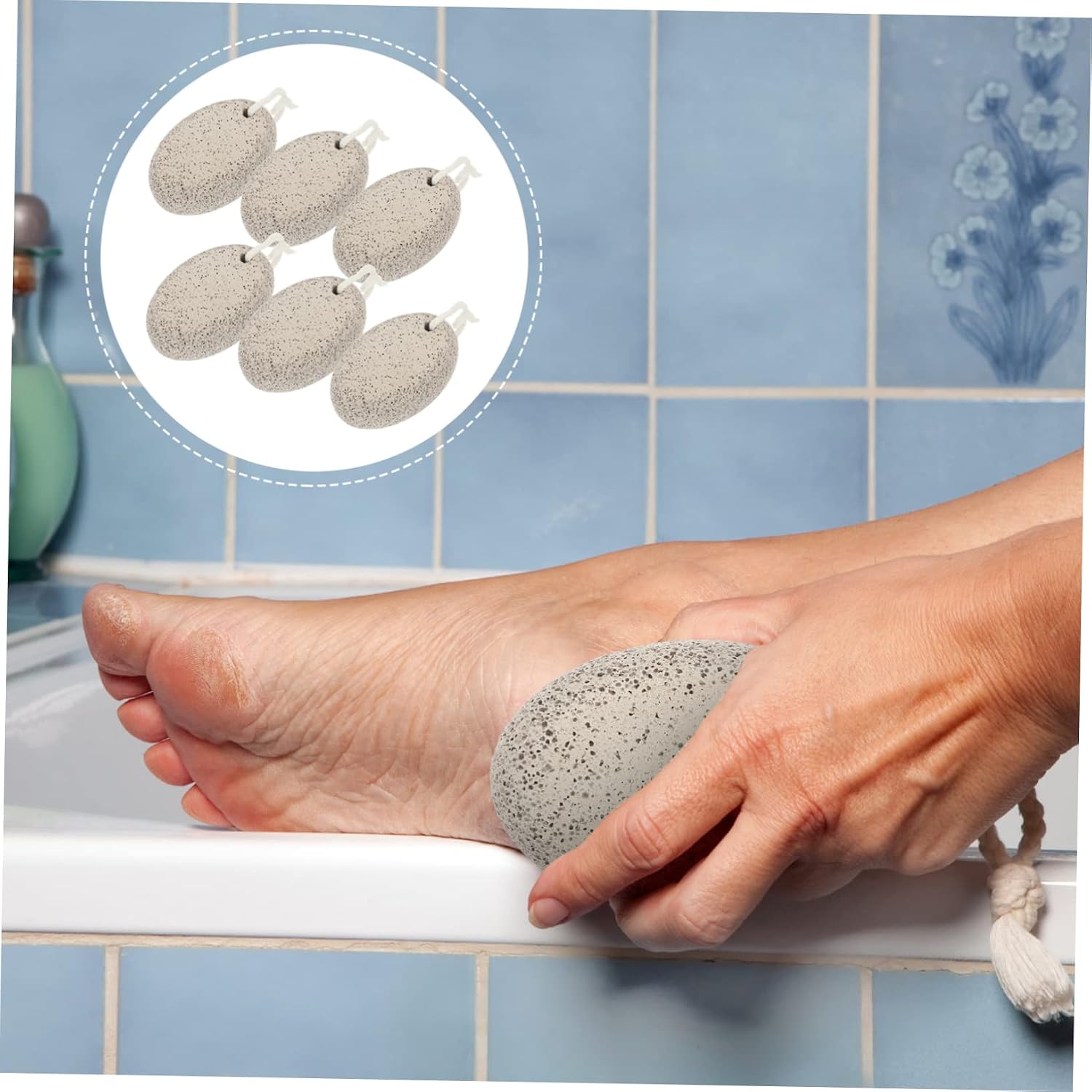 6Pcs Pumice Stone for Feet 9.5x6.5x3.5cm Exfoliating Foot Scrubber Kit Double-Sided Callus Remover for Dead Skin for Home and Salon Use