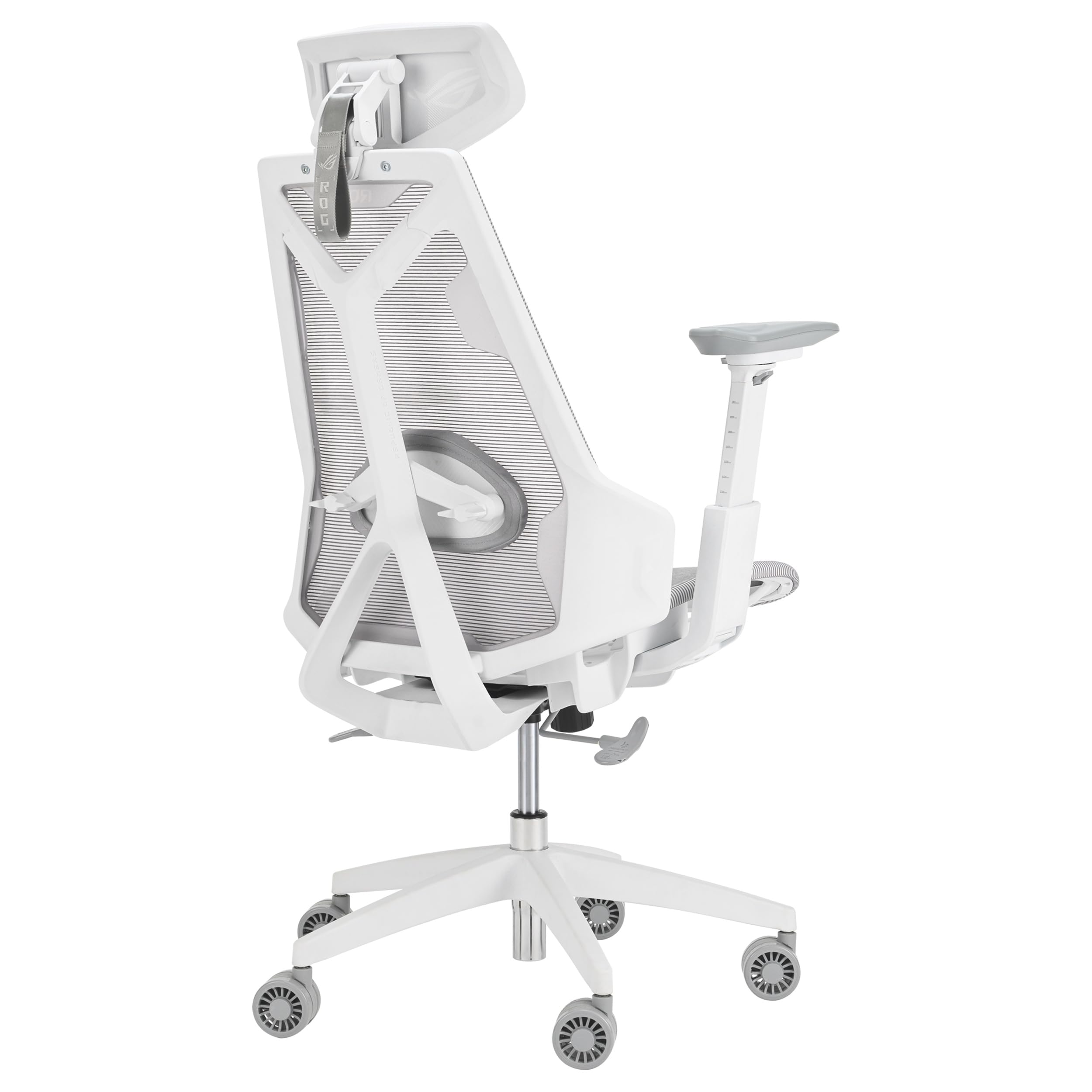 ASUS ROG Destrier Core Silla Gaming ergonómica, reposacabezas 2D, Soporte Lumbar, reposabrazos 3D para Gaming móvil, Profundidad y Altura Ajustables, reclinación en 3 Posiciones, Blanco Lunar