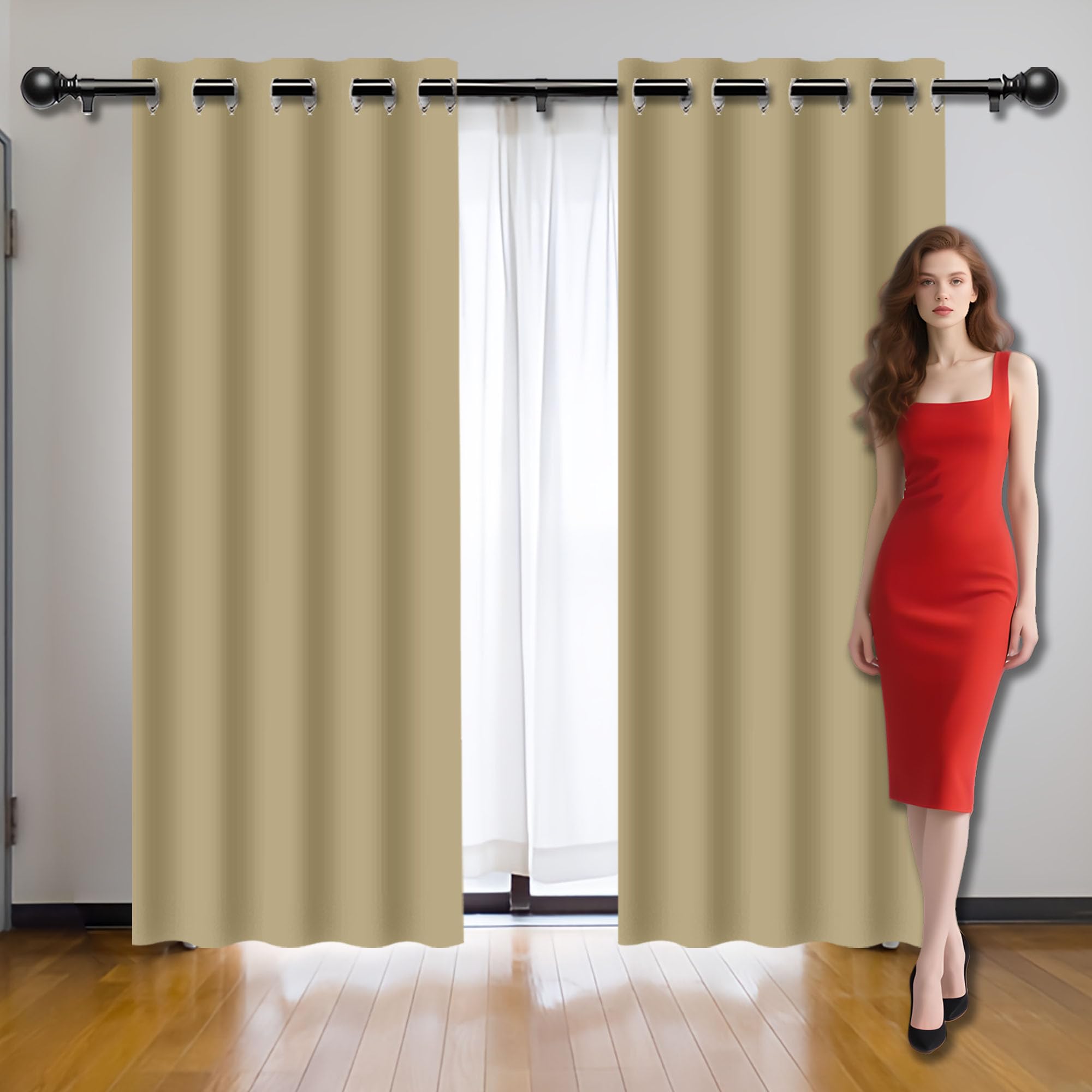 Rideau isolant anti froid et chaleur 500 x 280 cm satiné crème