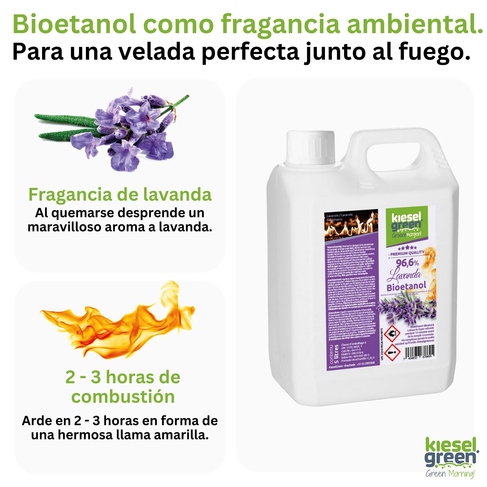 Bioetanol 5 Litros con Fragancia para Chimenea de Etanol, Muchas Variedades – Bioalcohol como Fragancia de Ambiente – Estufas de Bioetanol, Biochimenea Etanol, Ethanol (L5)