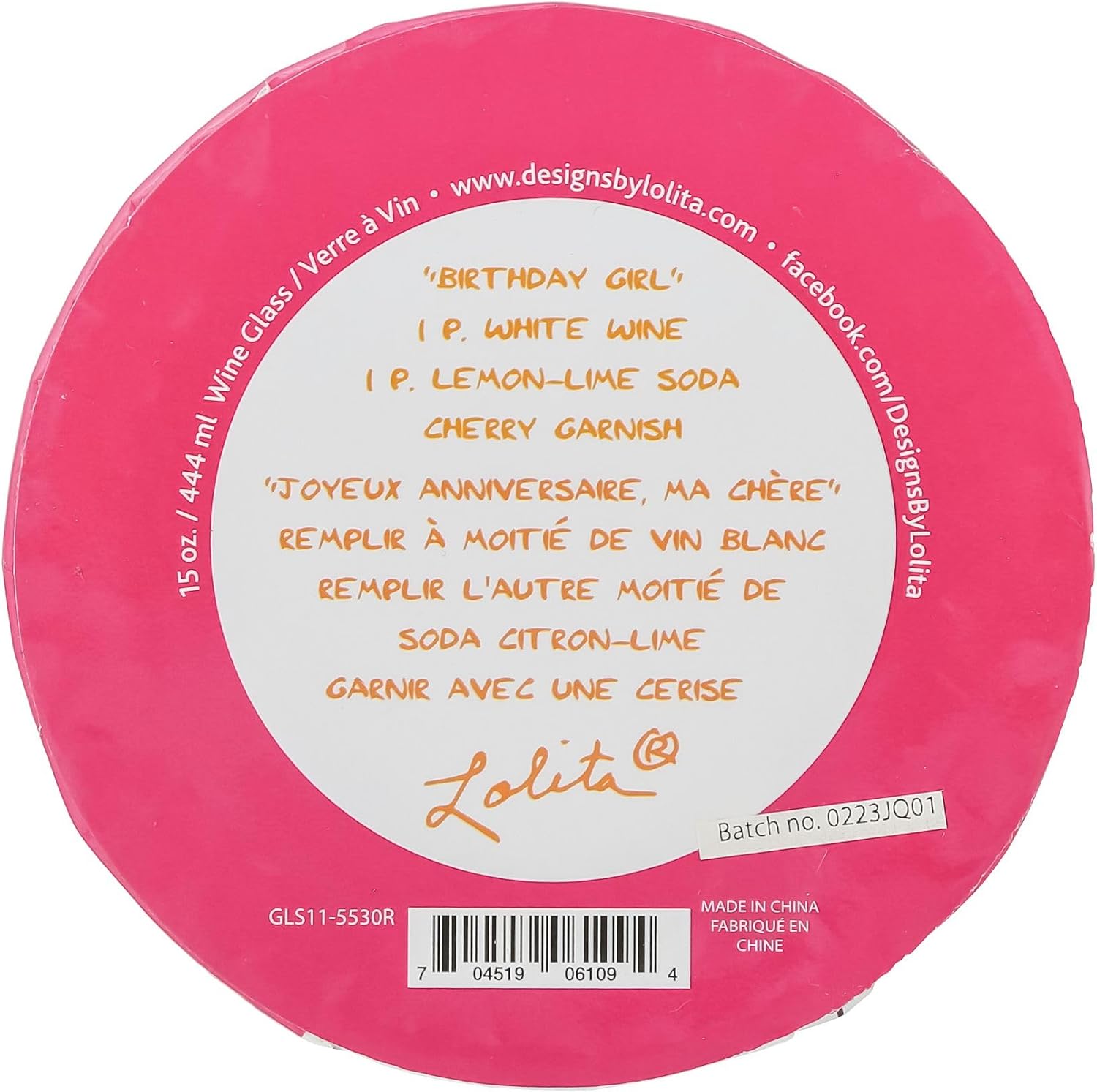 Lolita Birthday Girl Artisan Painted Wine Glass Gift, Multicolor, 1 Count (Pack of 1) - Image 6