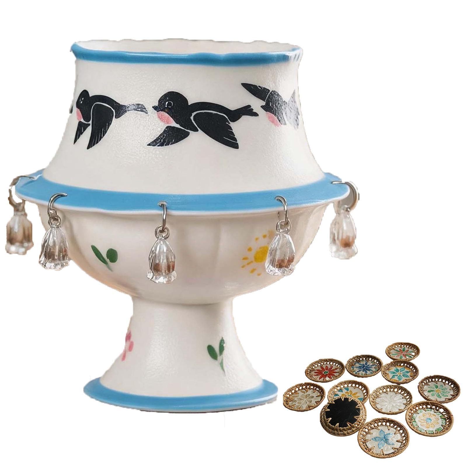 Taza de té de cerámica giratoria de pájaro volador, 3 estilos (#B)