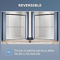 Vista 82 de SUNNY SHOWER B020, puertas de regadera deslizantes sin marco (56 - 60 x 72 pulgadas), cristal de 1/4 pulgada, acabado cromo