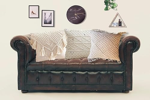 Miniatura 7 de Funda de cojín bohemia de macramé, funda de cojín para decoración de boda, 18 x 18 pulgadas, 1 pieza