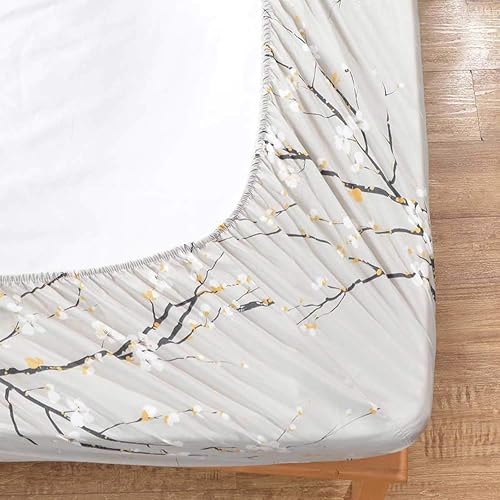 Miniatura 4 de NANKO - Sábana bajera ajustable tamaño queen de 80 x 60 cm (31,5 x 23,6 pulgadas) con bolsillo profundo para colchón, con estampado de mármol, juego