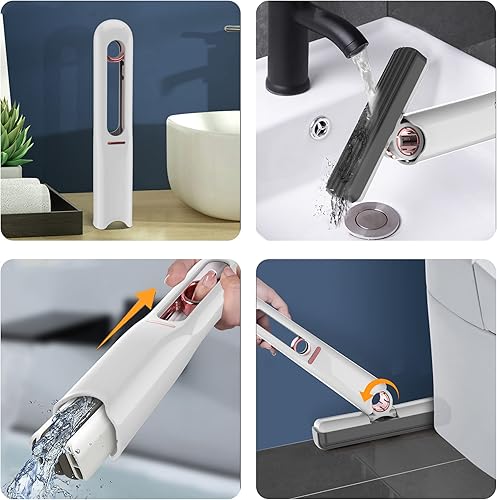 Miniatura 3 de Mini trapeador portátil, mini trapeador portátil, mopa de esponja rápida, mopa de limpieza sin lavado a mano, mopa húmeda y seca para baño, cocina,
