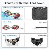 Vista 4 de VR Accessories for Oculus Quest 2, Silicone Face Cover/Controller Grip Cover/VR Shell Cover/Lens Cover/10PCS Disposable Eye Cover are Included in VR