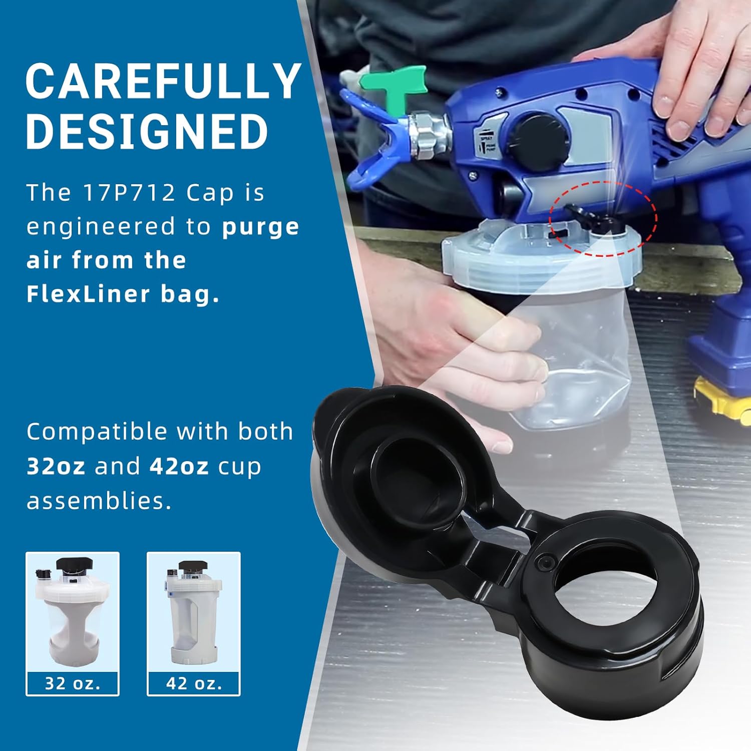3PC 17P712 VacuValve Cap Compatible with Handheld 17P712 Replaceable 17M359 17M363 17M367 17P550 17P551 17R821 17P553 17P552