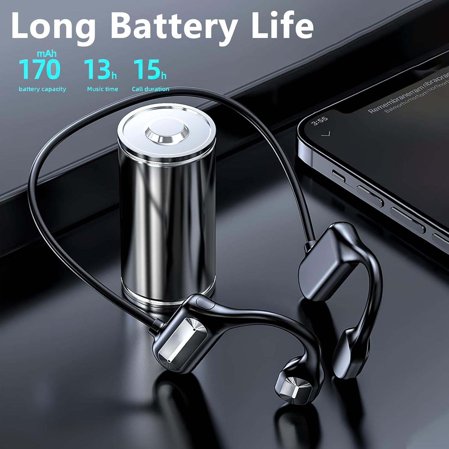 urban nirvana premium bone conduction open ear sport headphones sweat resistant earphones for workouts and running with deep base black 04 pack o