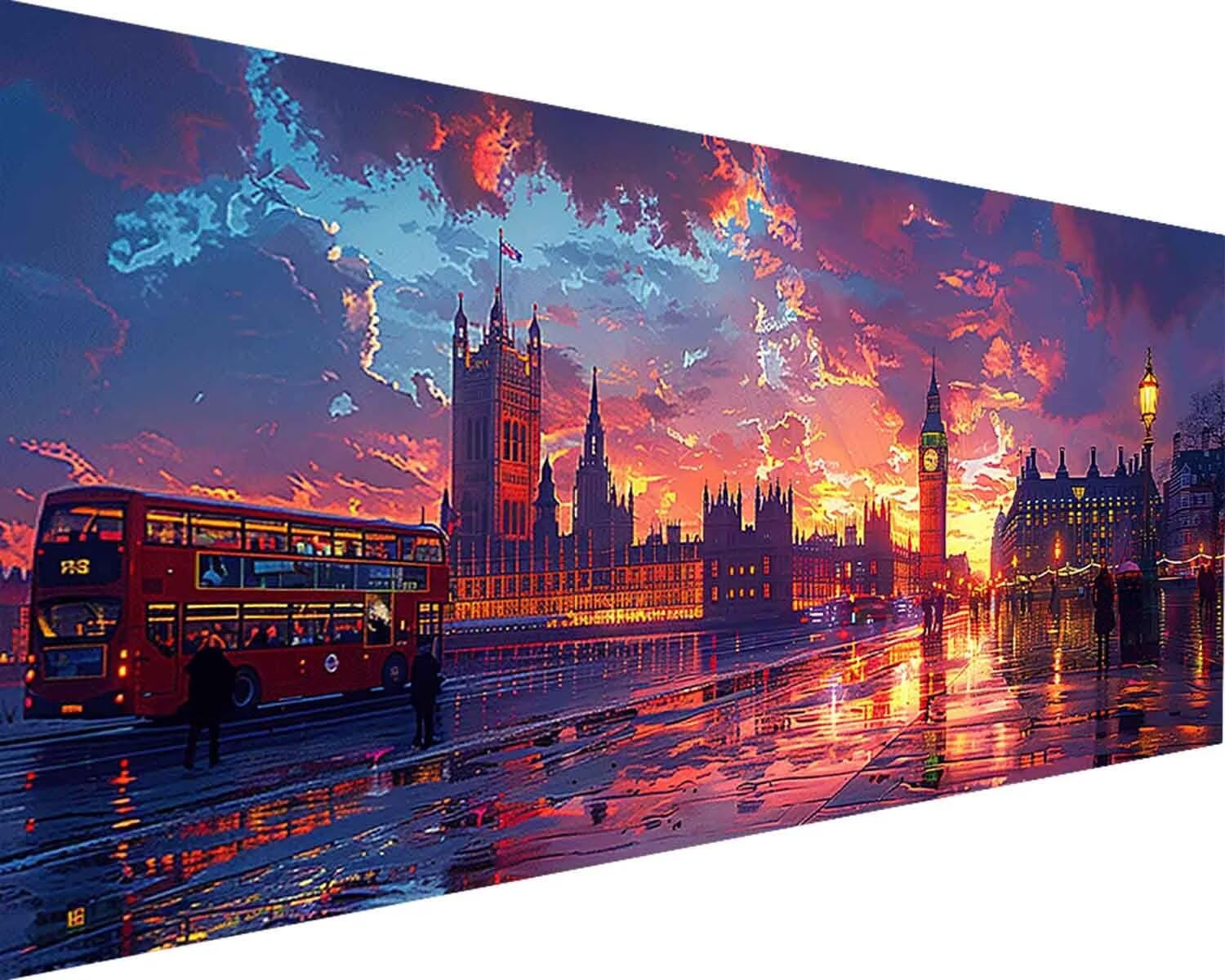 Big Ben Paint by Numbers for Adults, London Paint by Numbers Kits on Canvas, DIY Oil Painting with 3 Brushes and Acrylic Pigment Drawing Art Crafts, Hobbies for Women, Home Wall Decor Gifts b-392