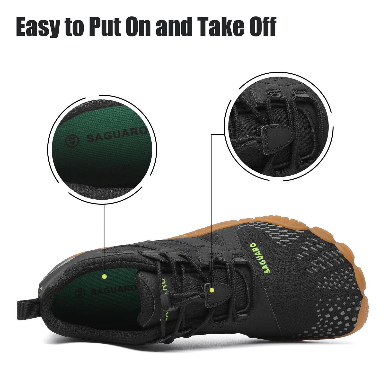 SAGUARO Minimaliste Barefoot Scarpe da Corsa Uomo Piedi Nudi Trail Running