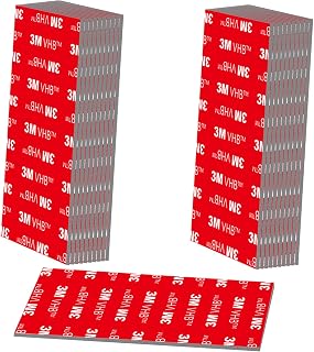 3M Double Sided Foam Tape Strong Pads,20 Pack Double Sided Adhesive Pads Heavy Duty Multipurpose Traceless Mounting Tape 10cm×2.5cm for Sockets,License Plates and Picture Frames（Rectangle）