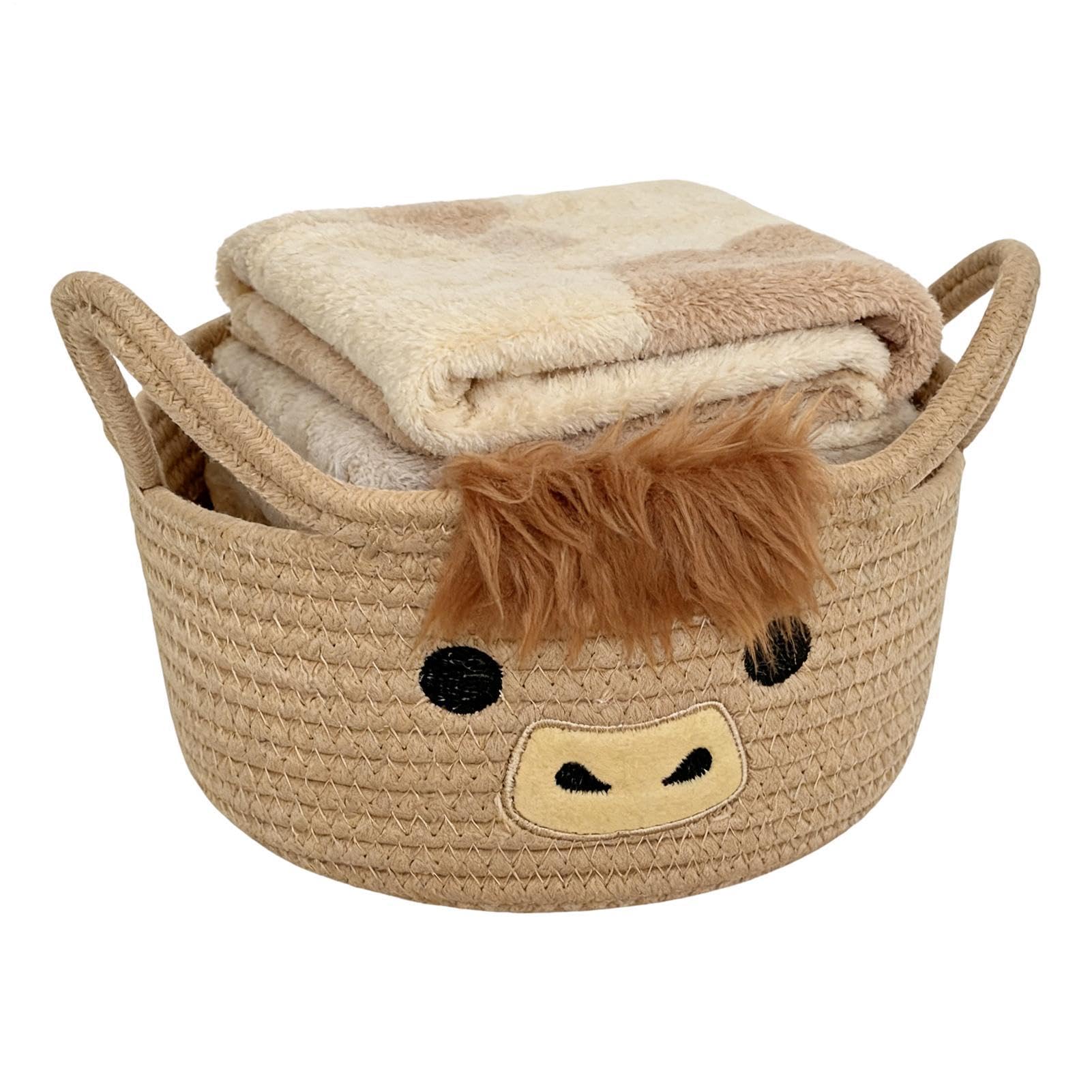 Panier en corde coton pliable et durable, panier décoratif pour livres et salon