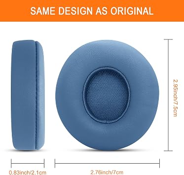GVOEARS Replacement Earpads for Beats Solo 4 Wireless Headphone -Slate Blue