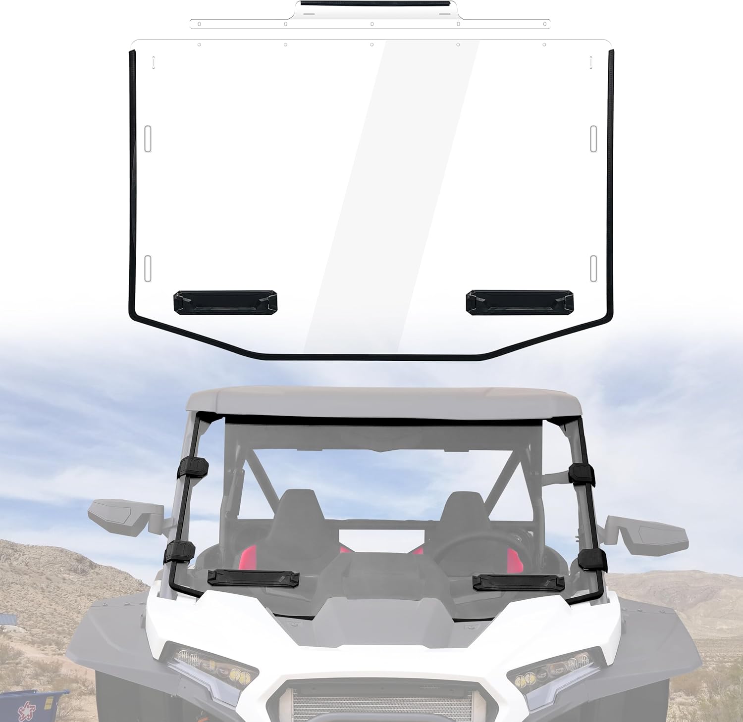 Full Windshield for RZR XP 1000 2024, Front Vented Windscreen Compatible with Polaris RZR XP 1000/ XP 4 1000 2024 Accessories Scratch Resistant Polycarbonate Transparent Clear Full Window