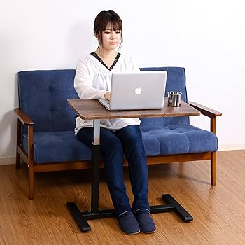 Amazon｜不二貿易 昇降式テーブル サイドテーブル 幅70×奥行40