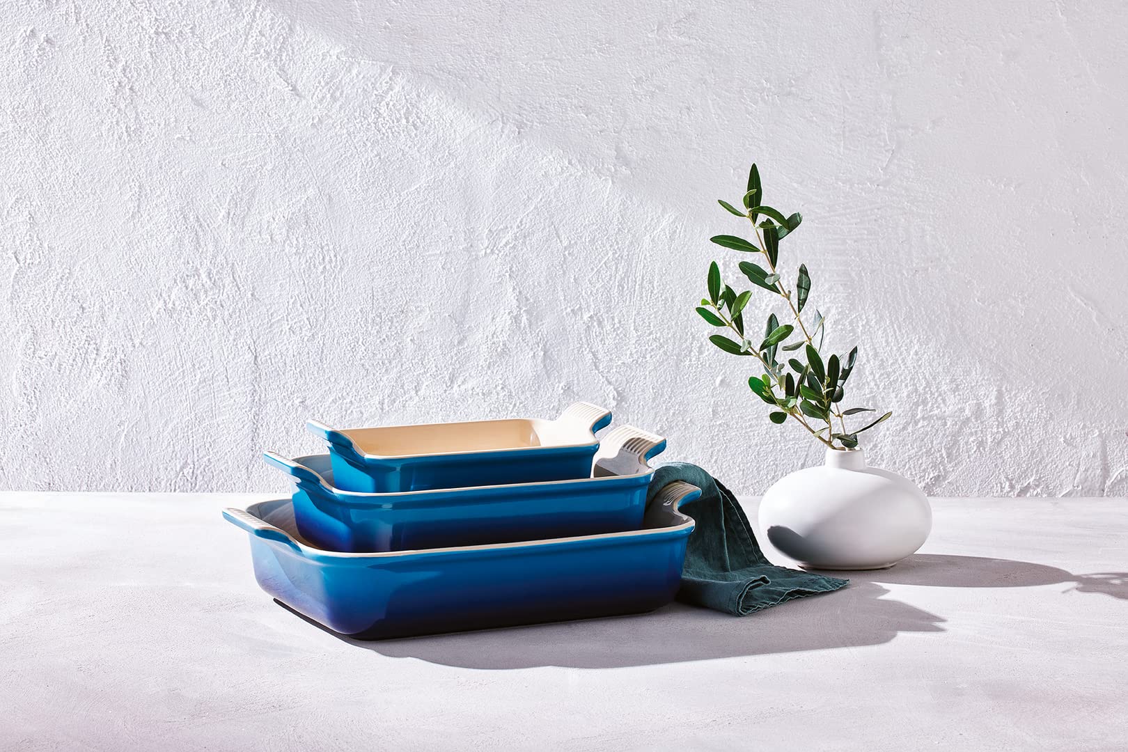 Le Creuset Héritage Plat Rectangulaire, Céramique, 26 cm, 2,4 L, Azure, 71102262200001