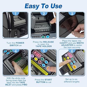 Automatic Tape Dispenser,Upgrade Ribbon Cutting Machine with Manual&Auto,Electric Tape Cutting Machine Packing Tape Dispenser Cutting 6-60mm Width 999mm Max Length for Office Warehouse Retail Store