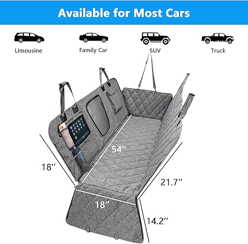 Miniatura 3 de LUCKYERMORE Funda impermeable 5 en 1 para asiento de automóvil para perro, 600D resistente a los arañazos, antideslizante, duradero, suave,