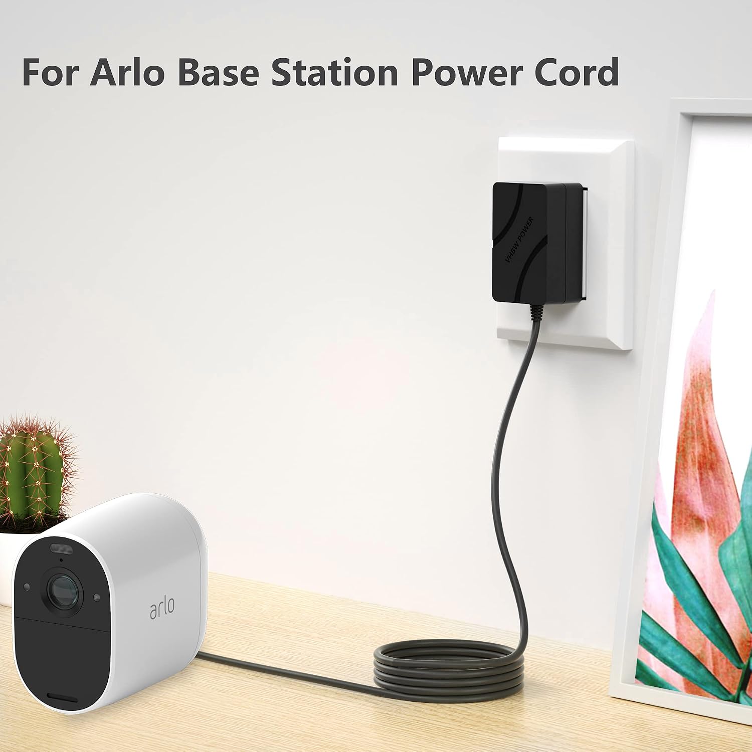Replacement for Netgear Arlo Pro Base Station 12V AC Adapter Compatible with Arlo Pro 2 Base Station VMB3000 VMB4000 CM500-100NAS CM500 CM31T MS3530 Wire-Free HD Security Cameras System Power Cord