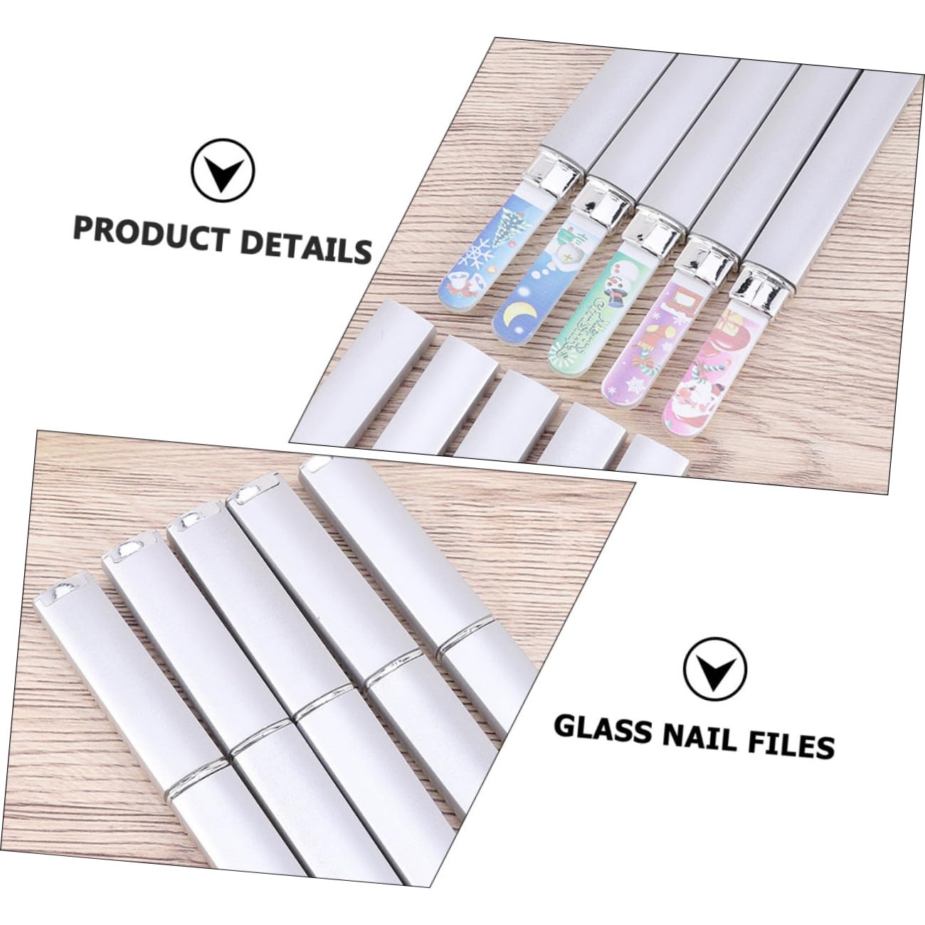 FRCOLOR 30 Piezas pulidor de uñas utensilios para uñas Herramienta de manicura Estuche de limas lima de manicura navideña lima de uñas de navidad mini cristales limas de uñas de vidrio