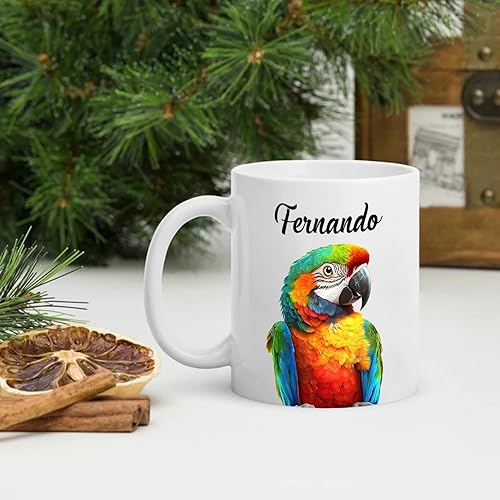 Miniatura 3 de Taza de café de loro, regalo para hombres, mujeres, amantes de los loros, cumpleaños, personalizable, a elegir con nombre, taza de cerámica de 11