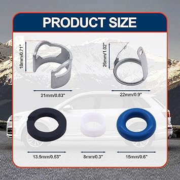 HiSport 06E998907G Fuel Injection Valve Seals Repair O Ring Kit | Compatible with VW Audi A4 A5 A6 A8 Q7 Touareg 2.8L 3.2L V6 V8, Replacement for 06E998907, 06E998907E, 06E906036P, 6 Sets