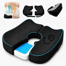 Bed Sore Cushion for Butt, Coccyx Tailbone Pain Relief Seat Pillow, High-Density Memory Foam with Deep U-Cut, Pressure Relief Support for Office Sitting, Wheelchair & Post-Surgery Recovery
