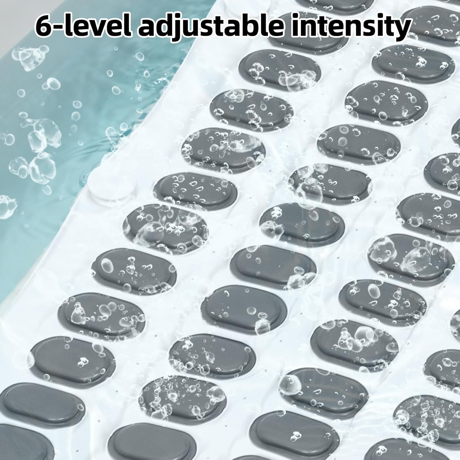 Portable Spa Bubble Bath Mat with Remote,6-Speed Adjustable Bubbles & Non-Slip Suction Cups,Full Body Waterproof Bubble Mat for Bathtub to Relieve Muscle Fatigue, Stress & Improve Circulation
