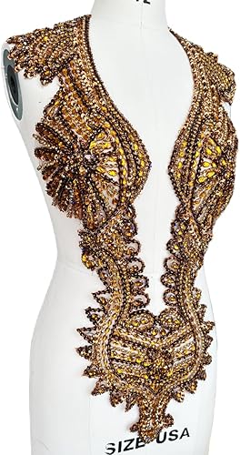 Vista 59 de Apliques hechos a mano de cristal sobre encaje, cuentas de diamantes de imitación para coser, parches de lentejuelas, accesorios de decoración