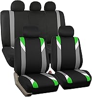 Vista 23 de FH Group - Juego de fundas de asientos frontales de tela para asientos de respaldo bajo con reposacabezas removibles, ajuste universal, compatible