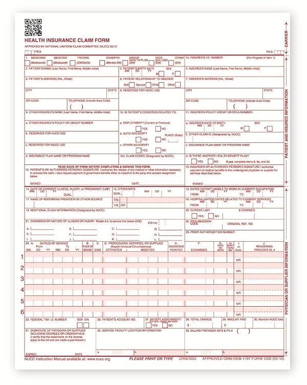 Compuchecks New Cms 1500 Claim Forms - Hcfa (Version 02/12) (500 Sheets), 7106 by Compuchecks - Image 2