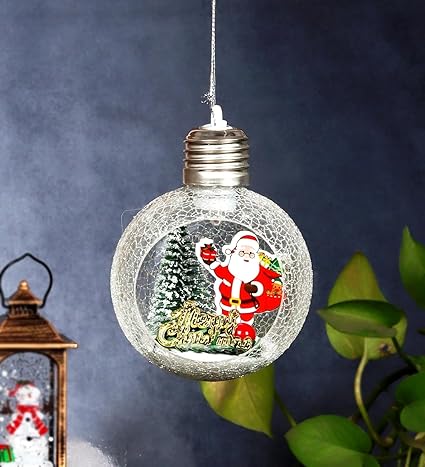 2 Pack Christmas Tree Balls Christmas Tree Decoration Ball Warm Light Decorative ball8cm*8cm/Glowing Transparent Christmas Ball Christma Tree Light/LED Christmas Lights