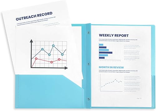 Vista 35 de Blue Summit Supplies 6 carpetas de polietileno con dos bolsillos, tonos de gemas surtidos, carpetas de plástico duradero con 2 bolsillos