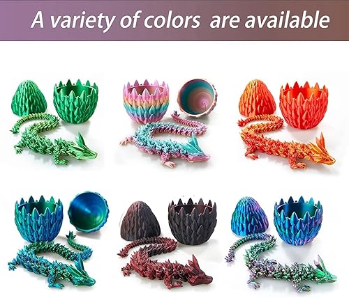 Miniatura 79 de Huevo de dragón impreso en 3D de 15 pulgadas, juguetes de cumpleaños de Navidad, regalo de relleno de calcetines, dragón de cristal articulado