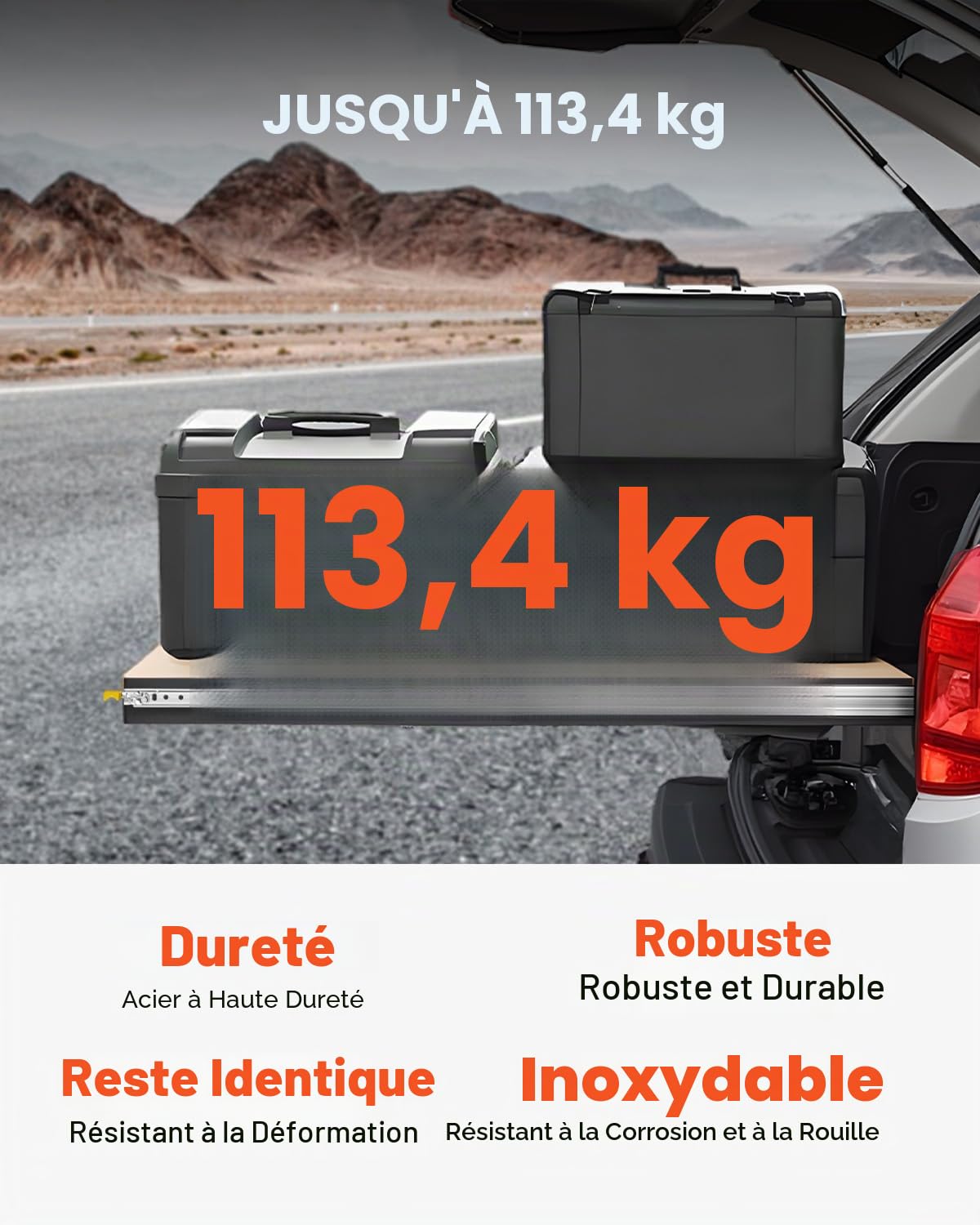 VEVOR Glissière de tiroir à extension complète 750 mm, 113,4 kg, coulisse verrouillable, roulement à billes