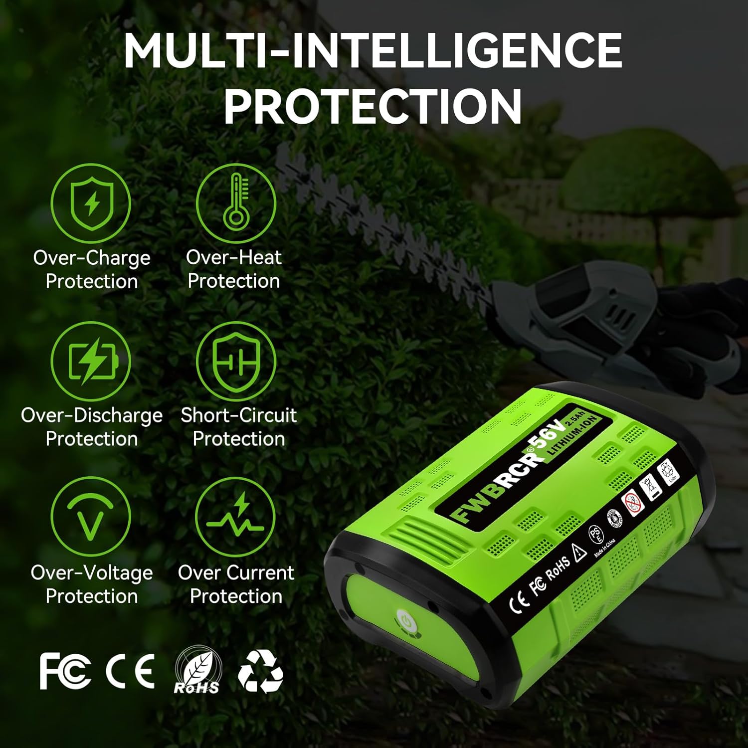 【Ture Capacity】56V 2.5AH Battery Compatible for EGO BA2800 BA4200 BA4200T BA1400 BA1400T EGBA140 LM2100 BA2240 BA2800 BA2800T BA1120E Lawn Mower Battery String Trimmer Weed Eater Lithium-Ion Battery