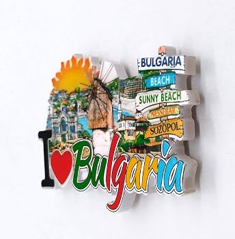 MUYU Magnet 3D Bulgaria - Magnete Frigorifero A Forma Di Vaso, Souvenir Da Viaggio, Fatto A Mano In Poliresina, 6x8 Cm