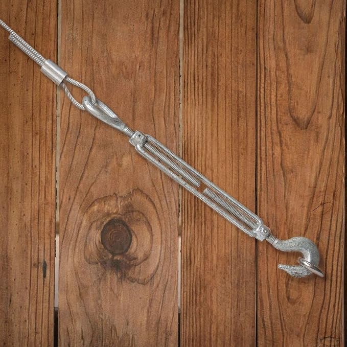 Tensor para cable gancho y ojillo galvanizado 3/8" x 6" miniatura 3
