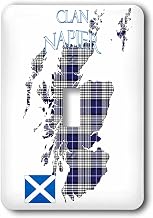 Outline of Scotland with the Napier clan family tartan. - Light Switch Covers (lsp-380141-1)