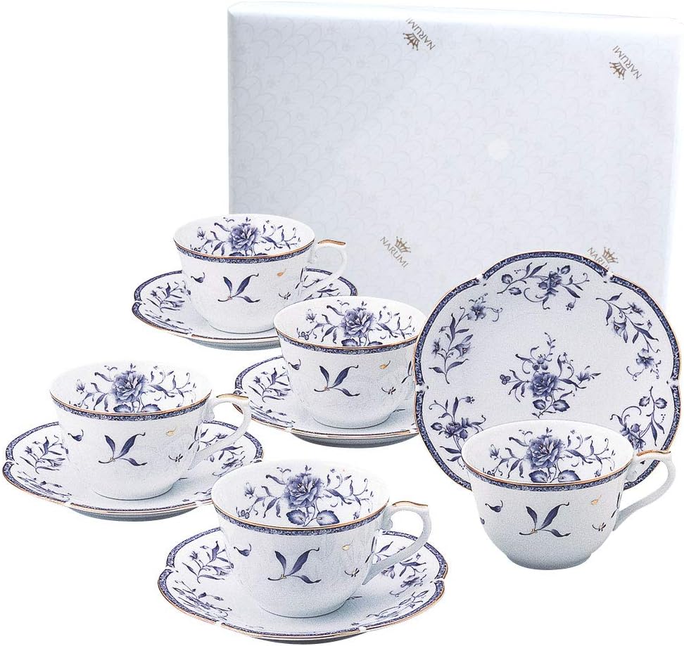 Narumi 40721-32930 Mug with Lid, Perene Blue, 9.4 fl oz (290 cc), Floral, Cute, Stylish, Tea Strainer, Mug with Lid, Wedding Gift, Mother's Day Gift, Microwave Warming, Made in Japan, Gift Box