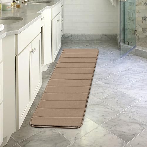 Miniatura 2 de Flamingo P Tapete de baño de espuma viscoelástica, antideslizante y absorbente, de secado rápido, lavable a máquina, tapete de baño grueso para