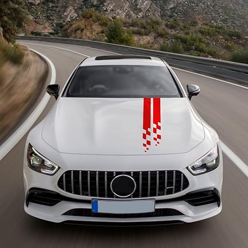 Miniatura 3 de Bilisin Calcomanía de vinilo universal para capó de automóvil, diseño de rayas modificadas, para carreras de automóviles, deportes, rayas laterales,