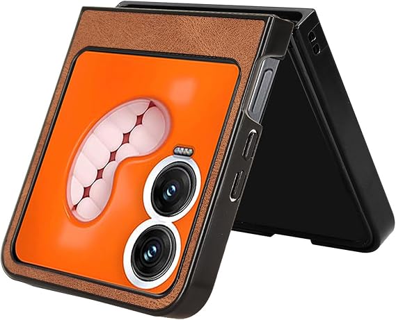 Cover for Tecno Phantom V Flip 2 (6.9 Inch) Thin Skin Frame Lanyard Wrist Strap Phone Protective Case Hard PC Back Cover with Bottle Opener and Stand Brown