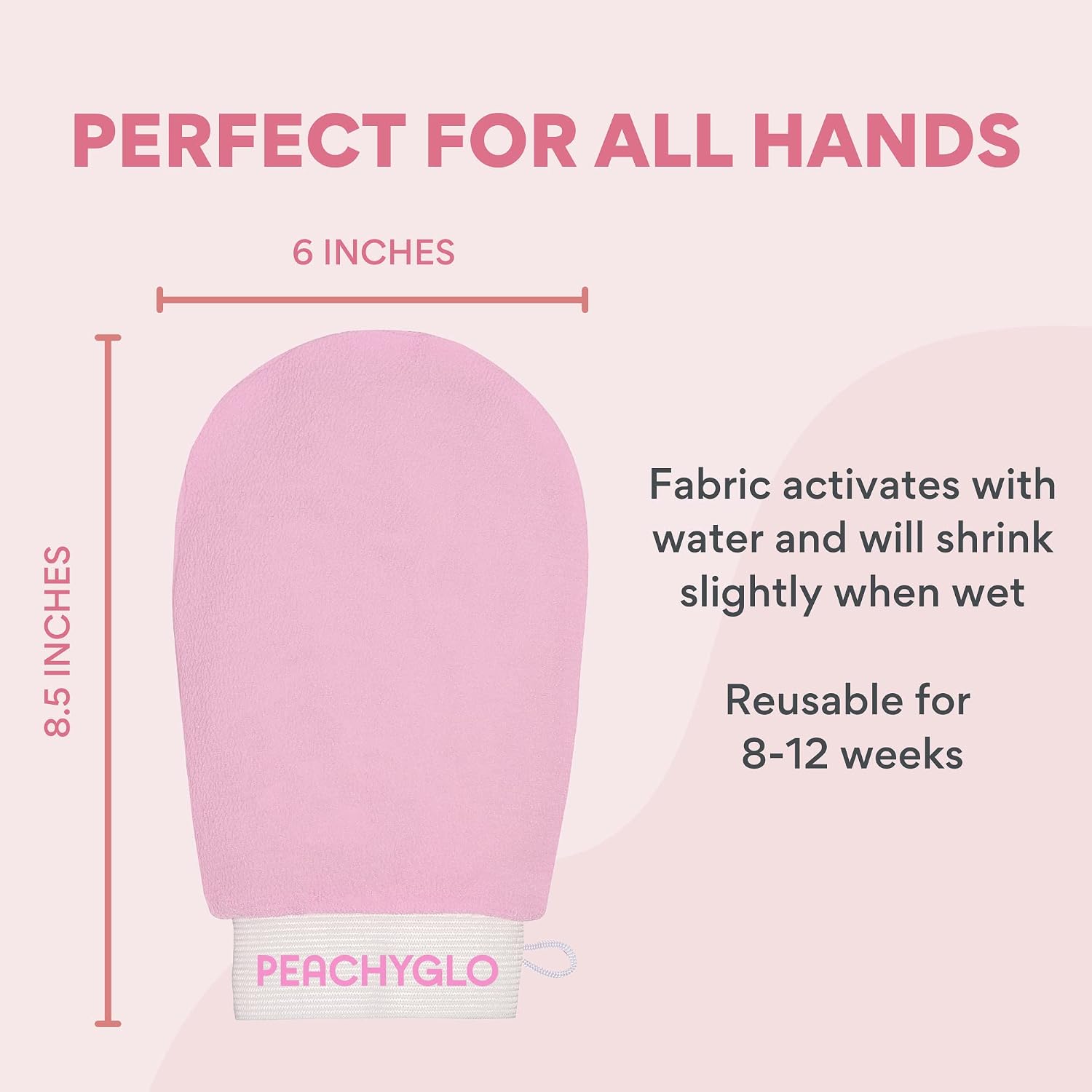 PEACHYGLO Deep Exfoliating Glove for Body 2pc - Shower Scrubbing Mitt for Softer Illuminate Skin, Dead Skin Remover for Women, Silky Smooth Skin