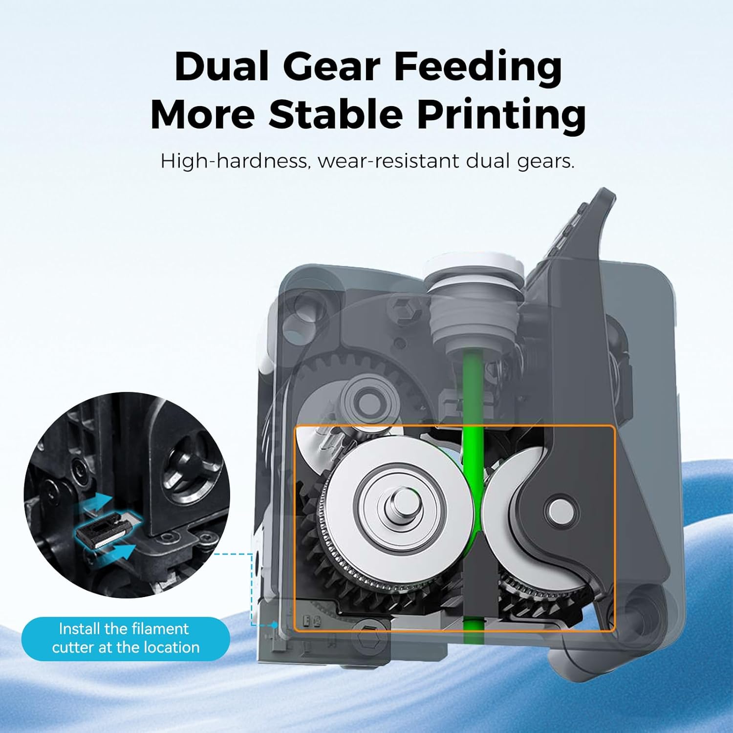 Creality K2 Plus Extruder Kit, Original 3D Printer Extruder Part, K2/ K2 Pro Combo Dual Gears Extrusion Kit with Filament Break Sensor, 6.25:1 Reduction Ratio, Force Up to 80N for Filament Smooth Feed