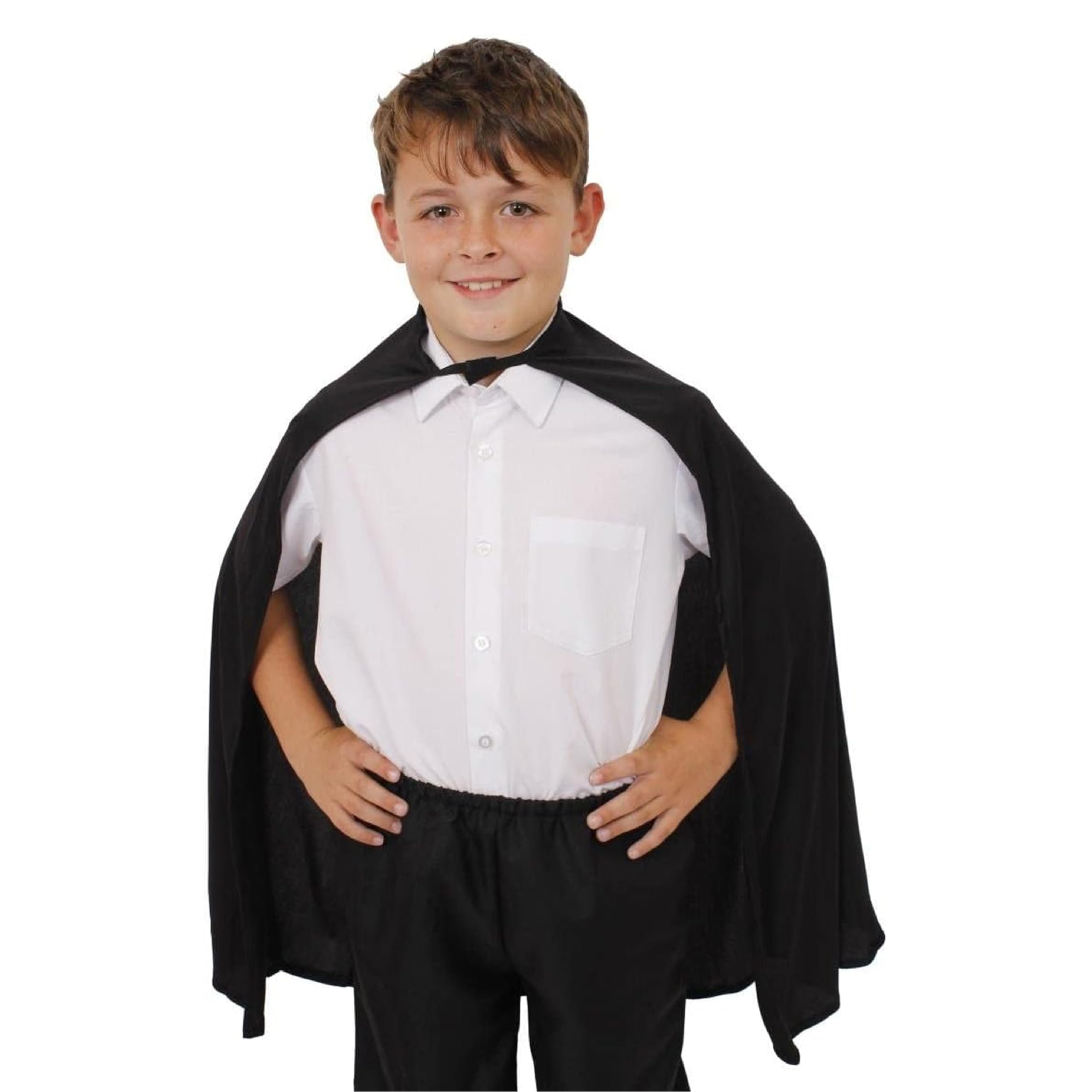 Childs Black Superhero Cape - Fancy Dress Costume Accesssory - Perfect for for St Patricks Day, Comic Book Characters, Super Villains, Book Week — image 1